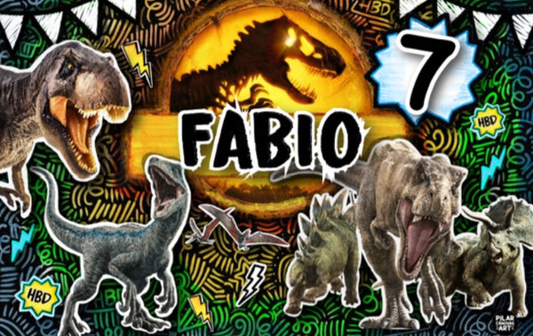 Personalized Party Banner Dinosaurios Jurassic World Dominion