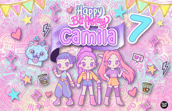 Personalized Party Banner K-pop Demon Hunter 2