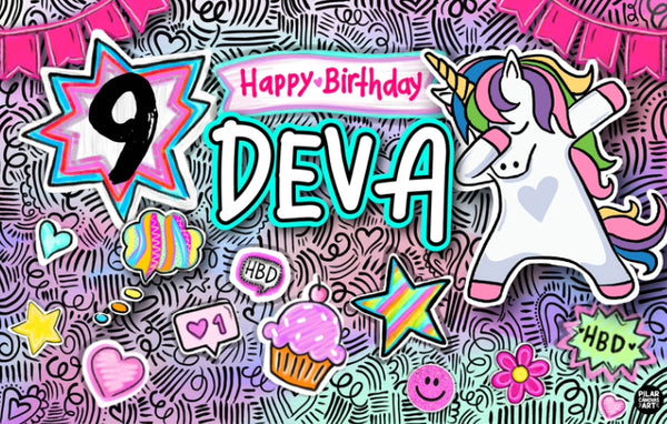 Personalized Party Banner Unicorn 2