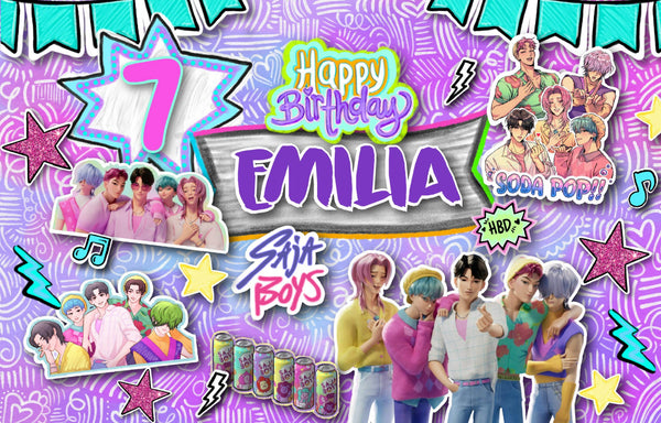 Personalized Party Banner K-pop Saja Boys