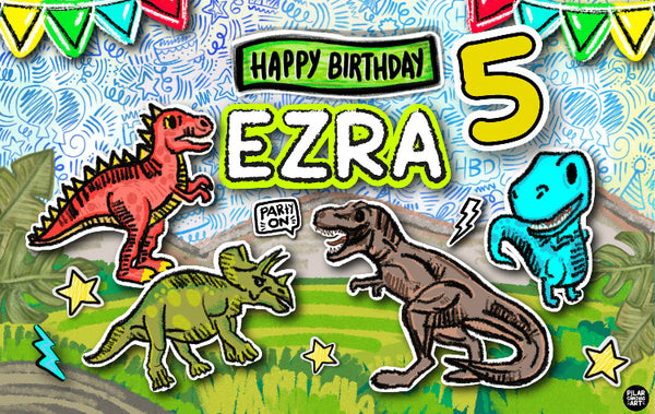 Personalized Party Banner  Dinosaur