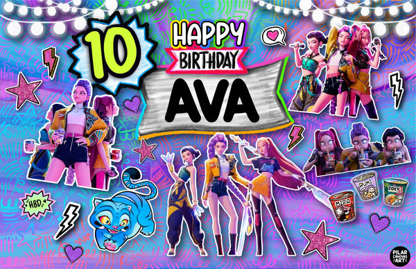 Personalized Party Banner K-pop Demon Hunter