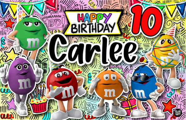 Personalized Party Banner M & M Chocolate
