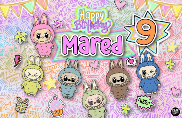 Personalized Party Banner Labubu