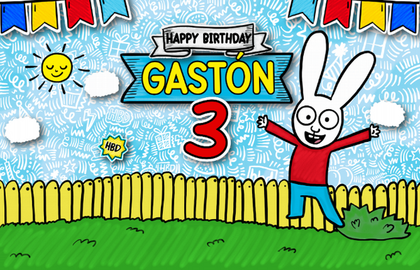 Personalized Party Banner Simon Super Rabbit