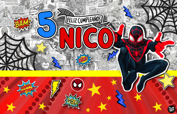 Personalized Party Banner Miles Morales 2