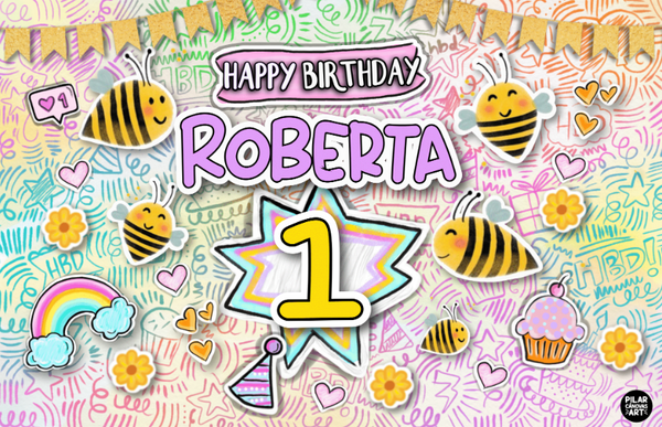 Personalized Party Banner Honey Bee