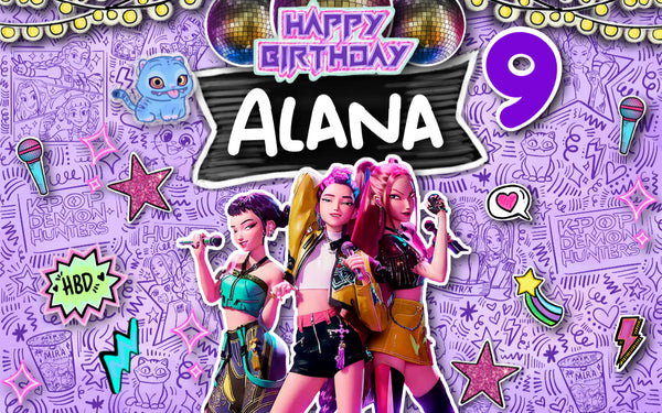 Personalized Party Banner K-pop Demon Hunter 4