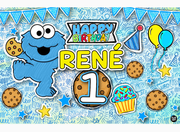 Personalized Party Banner Cookie Monster 2