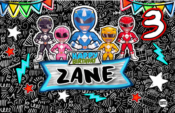 Personalized Party Banner Power Rangers 1