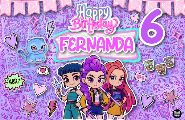 Personalized Party Banner K-pop Demon Hunter 7