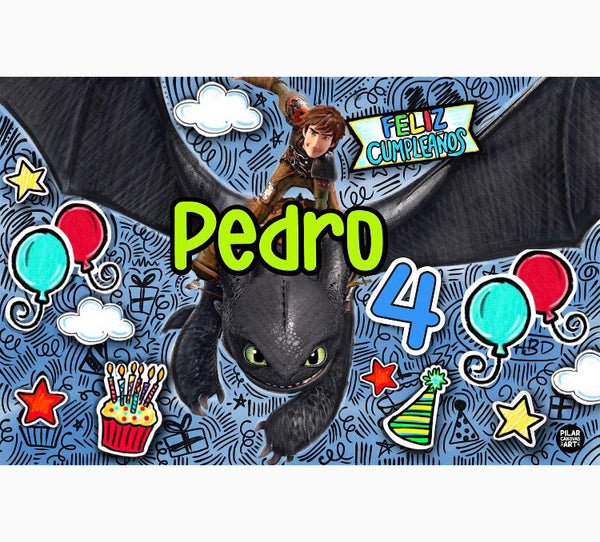 Personalized Party Banner Dragon