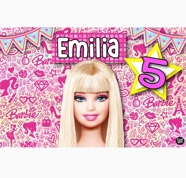 Personalized Party Banner Barbie 5