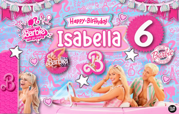 Personalized Party Banner Barbie 8