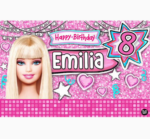 Personalized Party Banner Barbie 6