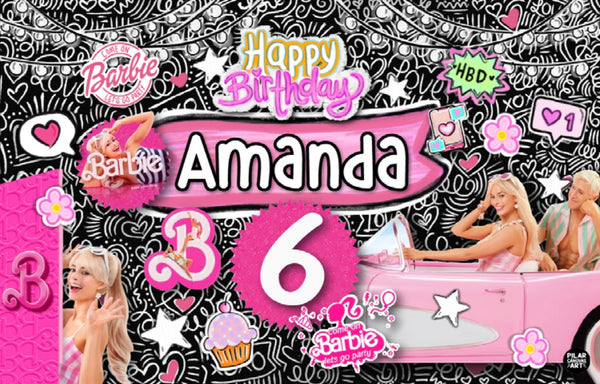 Personalized Party Banner Barbie 7