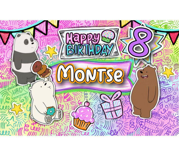 Personalized Party Banner We Bare Bears