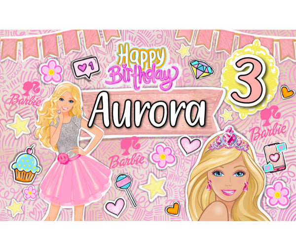 Personalized Party Banner Barbie 2