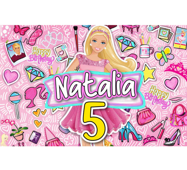 Personalized Party Banner Barbie 1