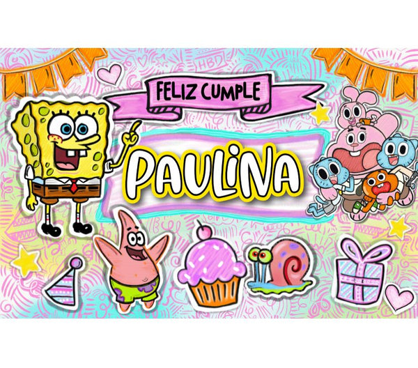 Personalized Party Banner Sponge Bob Square Pants Girl