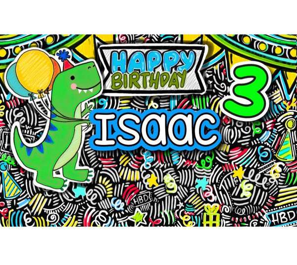 Personalized Party Banner Dinosaur