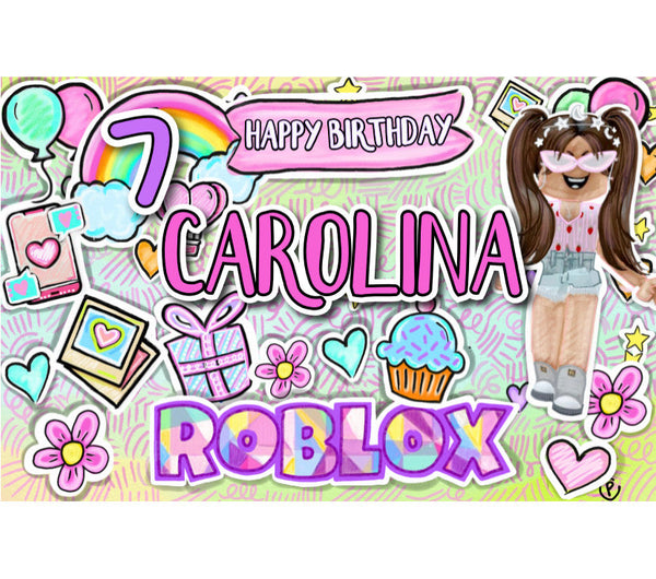 Personalized Party Banner Roblox Girl 2