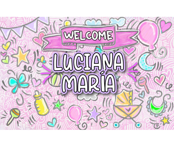 Personalized Party Banner Baby Shower Girl 2