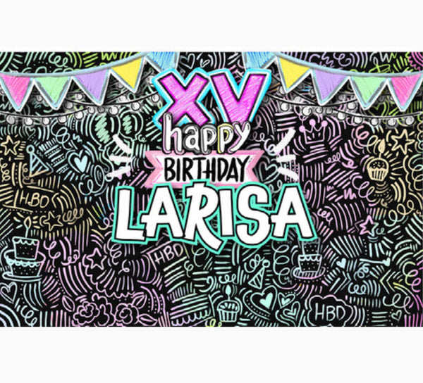 Personalized Party Banner XV Cake
