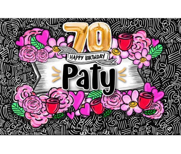 Personalized Party Banner Flowers 2
