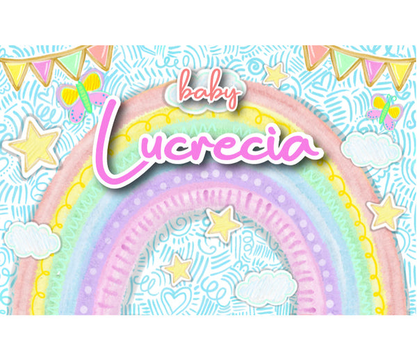 Personalized Party Banner Rainbow Baby Shower