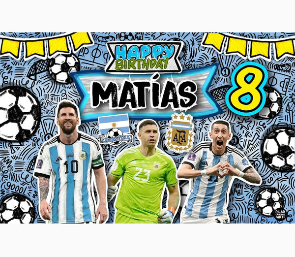 Personalized Party Banner Soccer Argentina