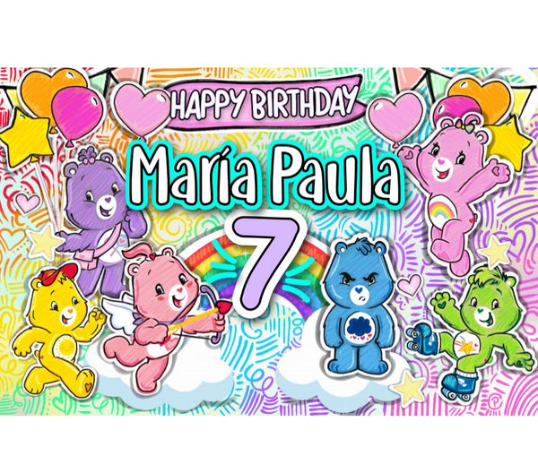 Personalized Party Banner Care Bears