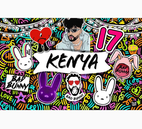 Personalized Party Banner Bad Bunny