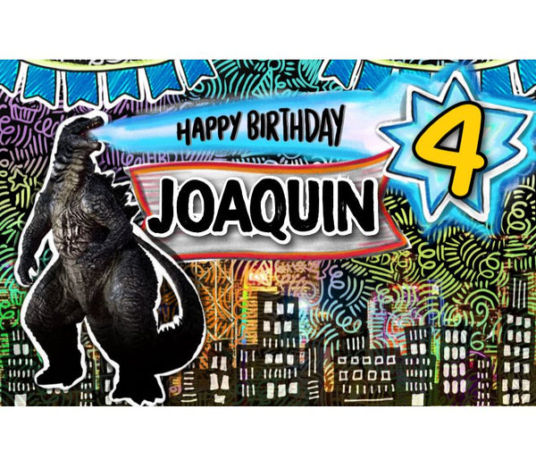 Personalized Party Banner Godzilla