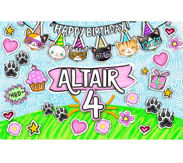 Personalized Party Banner Cats
