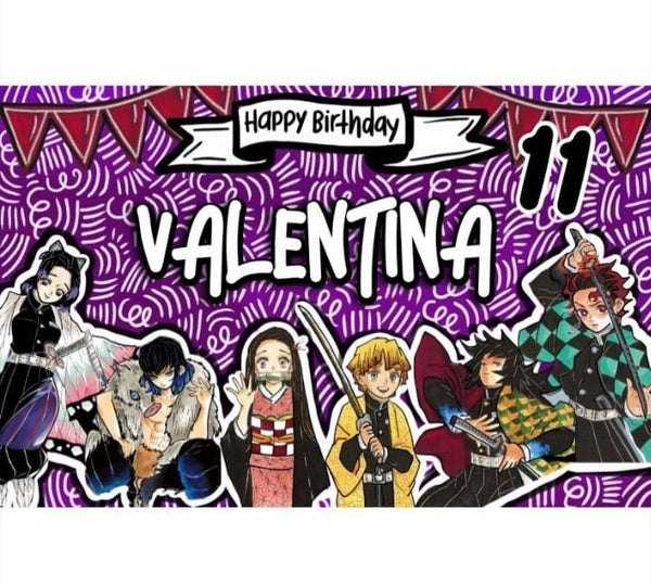 Personalized Party Banner Demon Slayer