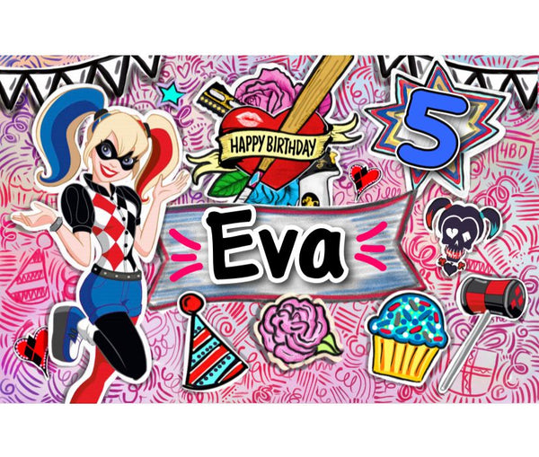 Personalized Party Banner Harley Quinn