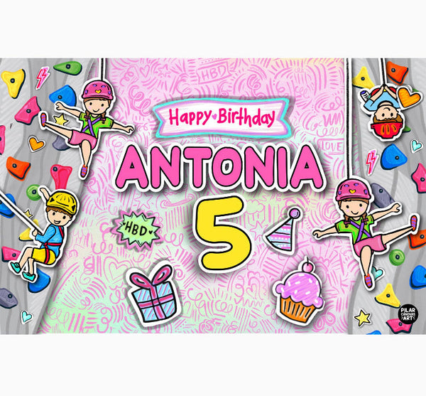 Personalized Party Banner Rock Climbing