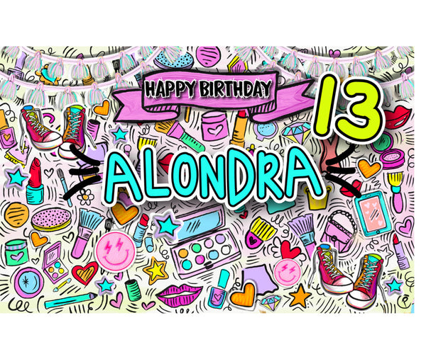 Personalized Party Banner Teen Girl