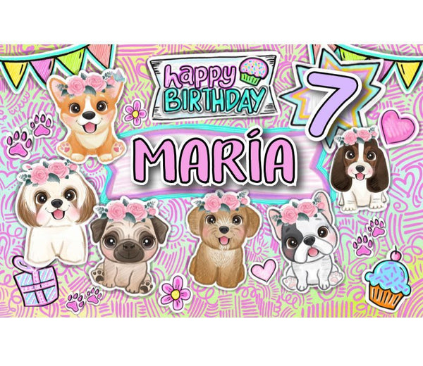 Personalized Party Banner Dogs 1