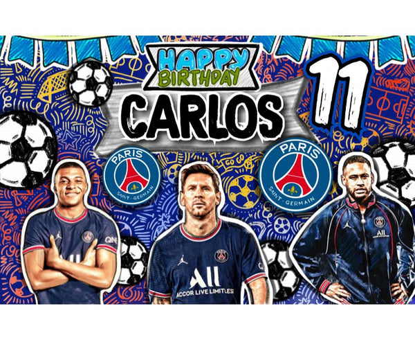 Personalized Party Banner Soccer PSG