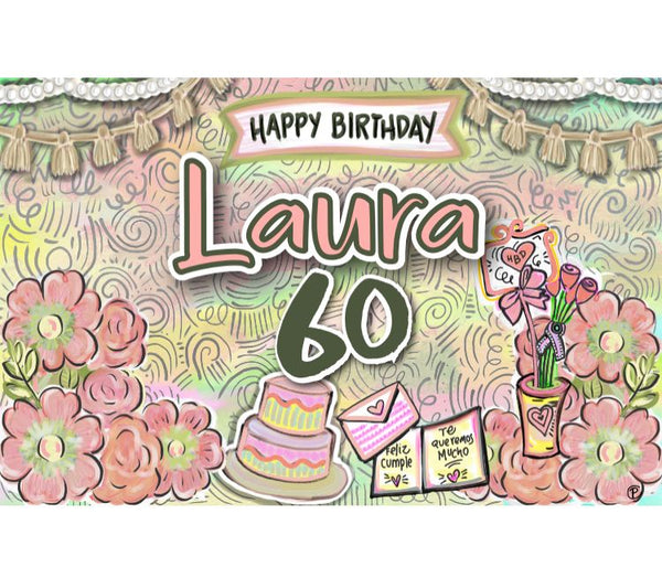 Personalized Party Banner Flowers 3