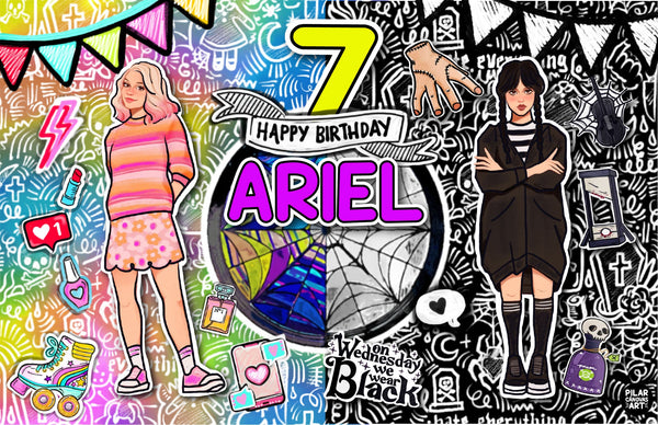 Personalized Party Banner Wednesday Addams 1