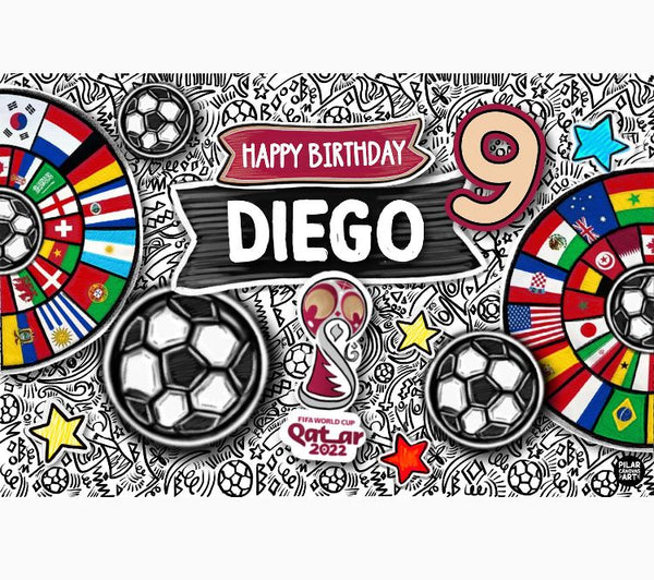 Personalized Party Banner Qatar 2 World Cup 2022
